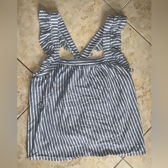 Lauren Conrad Striped Blue and White Shirt - Picture 1 of 3